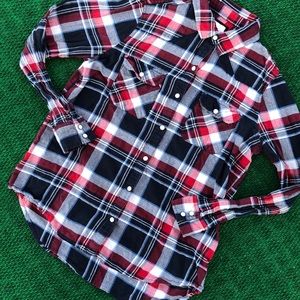 Forever 21 plaid long sleeve snap shirt